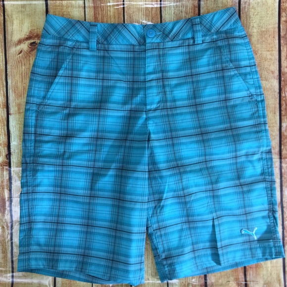 Puma Shorts Puma Golf Shorts Blue Plaid Mens 3 Poshmark